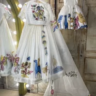 Mom & Daughter White Kalamkari1