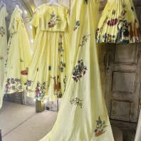 Mom & Daughter Yellow Kalamkari1