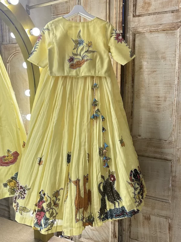 Mom & Daughter Yellow Kalamkari2 Mom & Daughter Yellow Kalamkari2